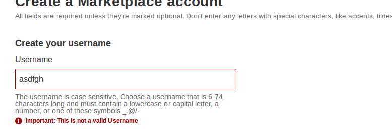 ['Create your username' form]