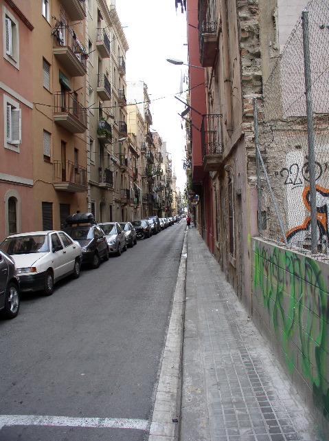 Narrow street of Barceloneta