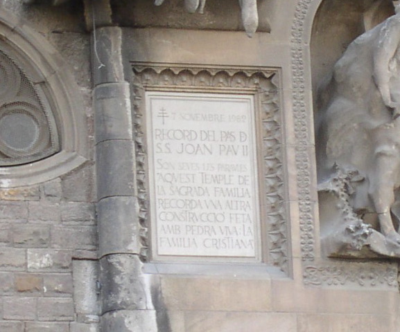 Message in nativity façade