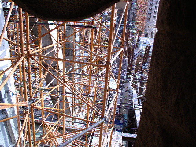 Construction in the middle of the church