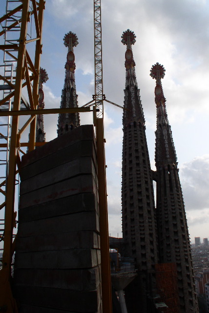 Tops of the Passion façade belltowers