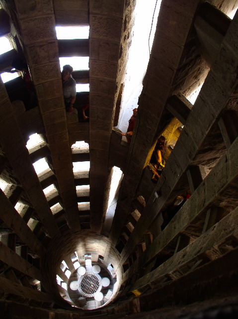 Looking down the belltower