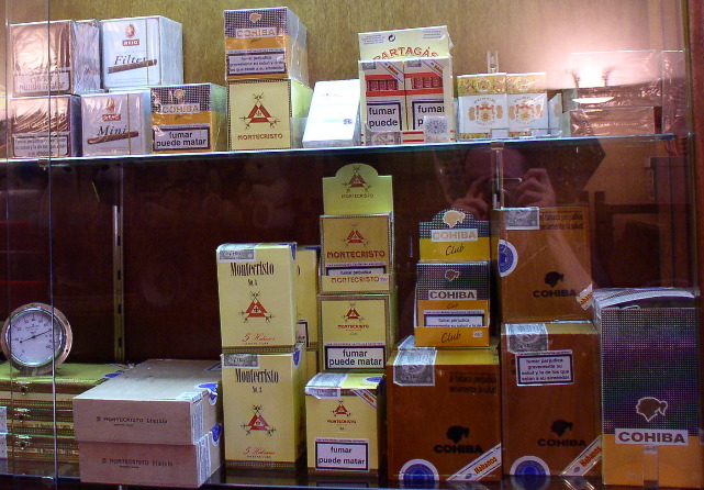 Wares at a tobacconist's shop