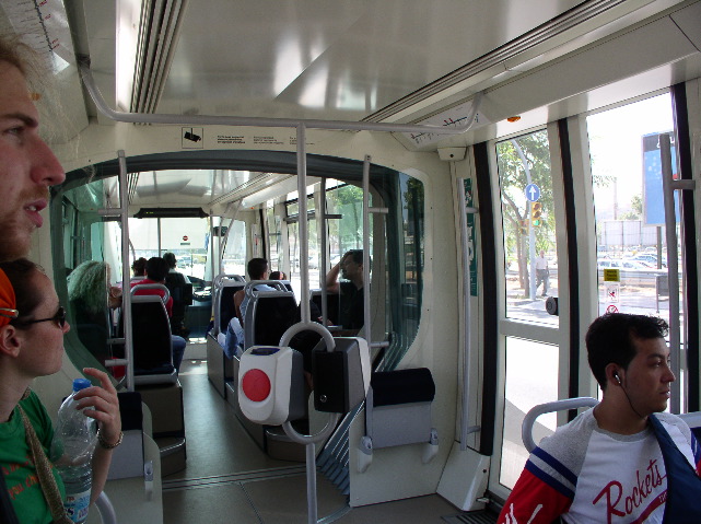 Inside the tram