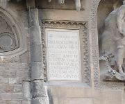 Message in nativity façade